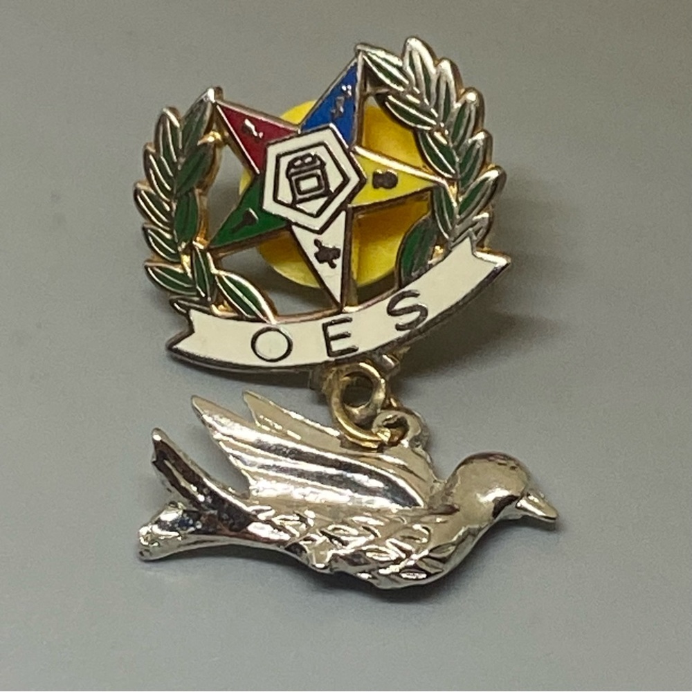 Vintage Order Eastern Star Bird Dangling Brooch #6957
